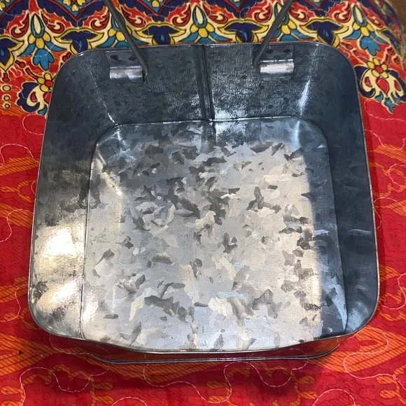 GALVANIZED NAPKIN HOLDER Metal Caddy 6” x 6” - Picture 2 of 6
